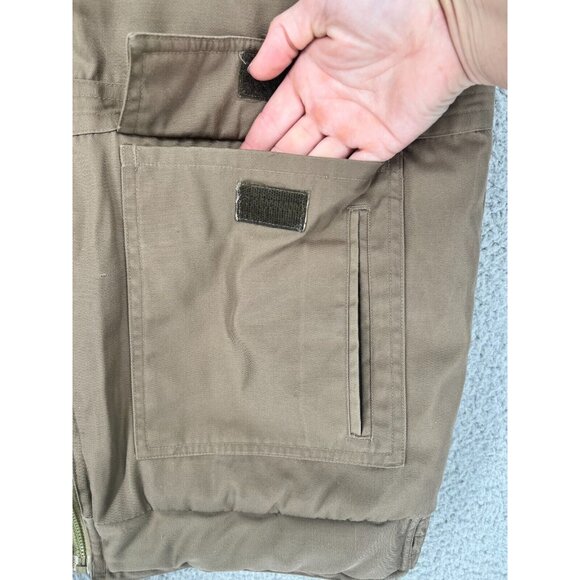 VTG Branded Lion Men's Brown Vest Pockets Insulated Blue Plaid Liners Size L - Picture 10 of 15